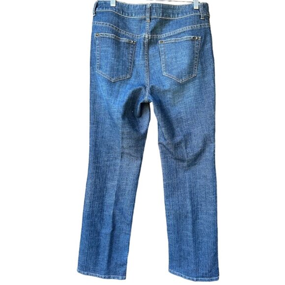 Chico's Platinum Denim Women's‎ Studded Bootcut Jeans Size US 10 - Picture 2 of 8